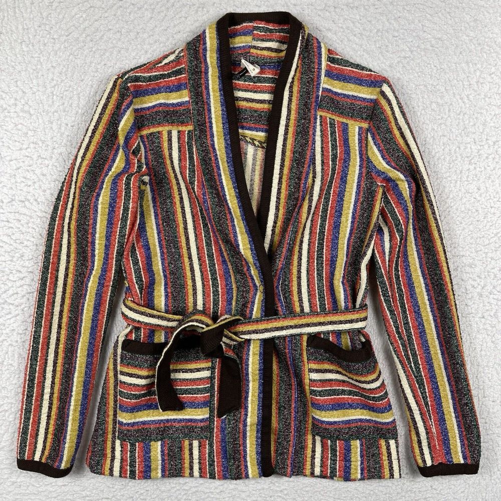 Akemi‎ + Kin Anthropologie Jacket Womens XS Mansoura Striped Wrap Colorful Boho
